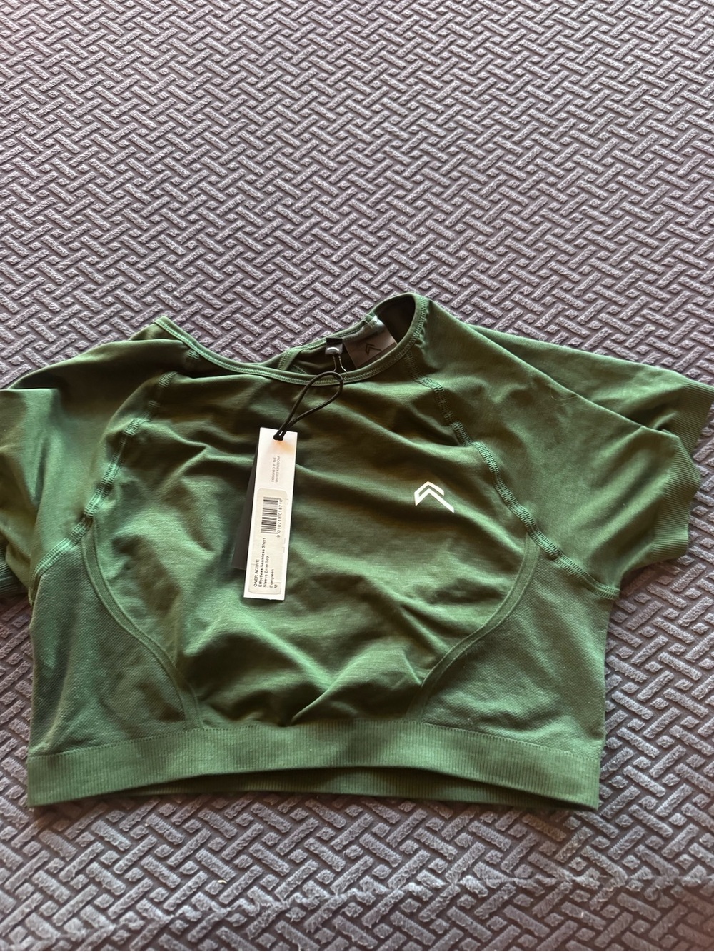Oner Active Olive Green Short Sleeve Performance Crop Top